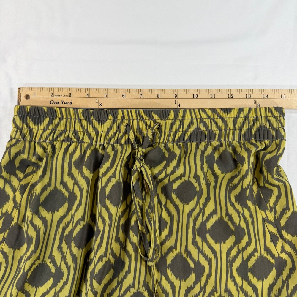 Banana Republic Heritage Mini Skirt Small Olive Green Grey Geometric Ikat Print - Picture 4 of 7